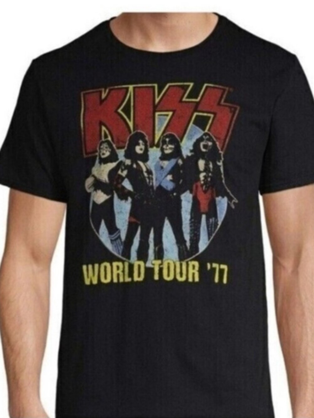 KISS'World Tour '77' Graphic Black Tshirt